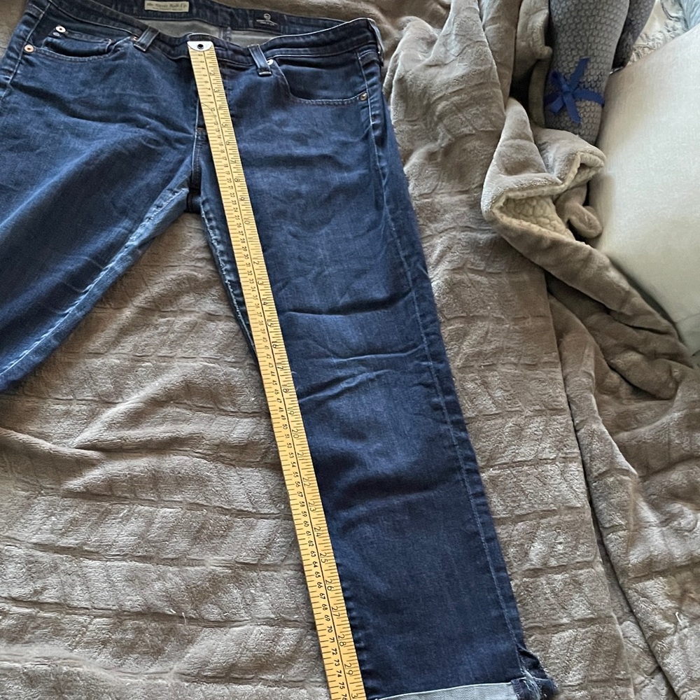 AG Adriano Goldschmied Dark Blue Straight Leg Jeans - Picture 3 of 10
